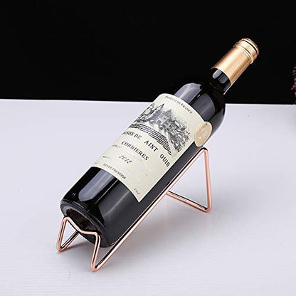 Countertop Wine Rack and Coffee Syrup Rack- Freestanding Black Metal Wine Bottle Holder - Tabletop Wine Holder Stand for Cabinet, Pantry - color: Rose Gold, size: 1