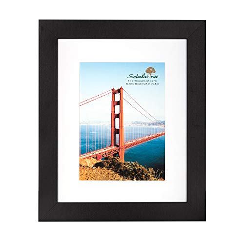 Rustic Picture Frame with Mat (Black, 8x10 inches) - color: Black, size: 8x10 inches