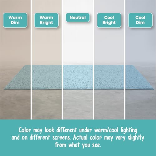 Standard 24"x21" U-Shaped Non-Slip Shaggy Chenille Toilet Contour Bathroom Rug with Water Absorbent, Spa Blue - color: Spa Blue, size: 24" x 21" (U-Shaped)