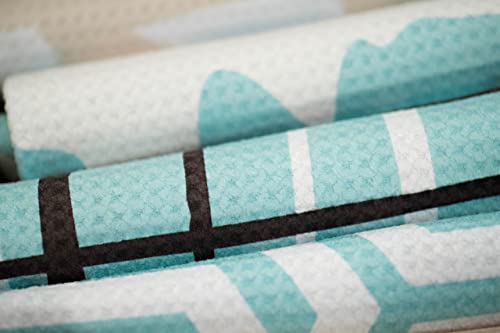 Kitchen Towels, Dish Towels for Kitchen, 3 Pc Kitchen Towel Set | Microfiber Waffle Towels, 16 x 26 inches, with Hanging Loops, Reusable Tea Towels, Cute Kitchen Towels - 3 Pack - color: Aqua
