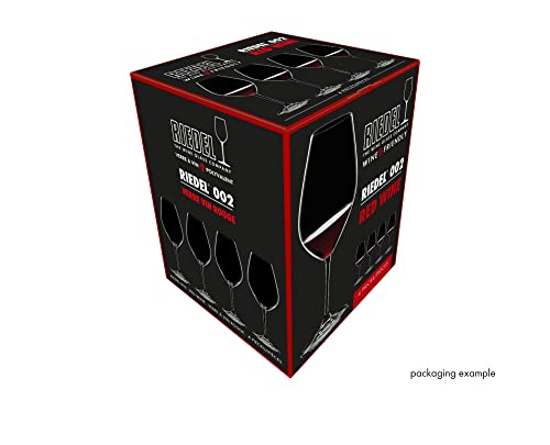 Riedel Wine Friendly Red Wine Glasses, Set of 4-23 Fl. Oz. Elegant Stemmed Crystal Glass, Made in Germany, Dishwasher Safe, Ideal for Wine Enthusiasts and Sophisticated Tastings (6422/02-4)