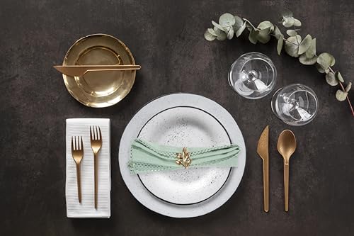 ACCENTHOME Teal Cloth Napkins Set of 6 18x18 inch Cotton Dinner Napkins - Washable Soft Premium Hotel Quality Reusable Napkins Perfect Table Napkins for Family Dinners, Weddings & Everyday Use | Cotton Linen Blend Napkins, Machine Wash On Gentle Cycle, Ec
