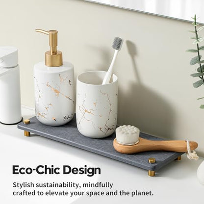 Kitchen Sink Caddy Water Absorbing Stone Drying Tray, Diatomite Bathroom Sink Organizer, Faucet Counter Mat Coaster, Soap Dish Rack Riser Dispenser Sponge Holder, Dark Gray Gold -12.5" x 4.5" - color: 12.5"x 4.5" - Dark Gray - Gold