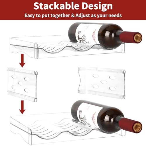 EZ COZY Wine Rack, 4 Tier Water Bottle Organizer for Cabinet (12 Bottles) | Clear Freestanding Wine Bottle Holder for Cabinet, Fridge, Pantry, Wine Rack for Inside Cabinet, Refrigerator, Countertop - size: 4 Tiers for 12 Bottles