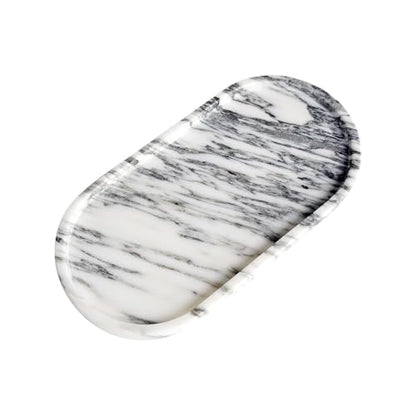 Real Natural Marble Tray,Elegant Stone Organizer | For Bathroom,Vanity Tray,Kitchen and Desktop,Perfume,Jewelry,Cosmetics,Candles,Lotion and Home Decor