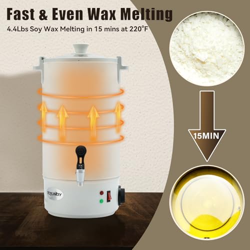 TCFUNDY Candle Making Wax Melter 10L Electric Non-Stick Wax Melting Pot DIY | Candle Making Kit for Adults, Beeswax Soy and Coconut Wax - color: White