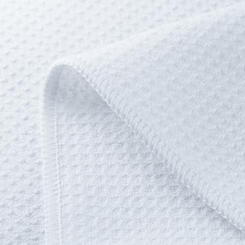 POLYTE 340 GSM Microfiber Waffle Kitchen Dish Tea Towel, 16x28 in, 12 Pack | Lint Free, Quick Dry - color: White, size: 16x28 in