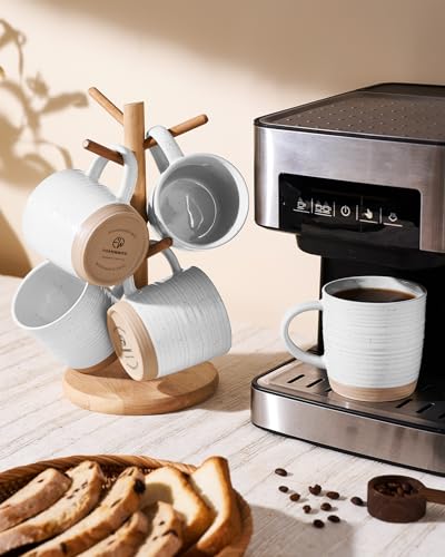 famiware Coffee Mugs Set of 4, 13 oz Mug Set, Ceramic Cup Set with Handle | Stoneware Mug for Coffee, Tea, Latte, Cappuccino, Microwave and Dishwasher Safe, Constellation Series，Polar White - color: Constellation-Polar White, size: 4 Count (Pack of 1)
