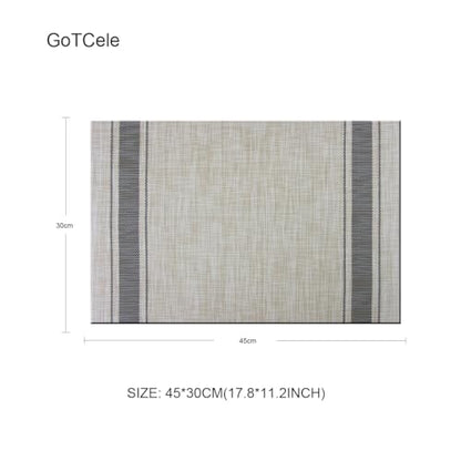 Placemats for Dining Table Set of 6 Washable Plastic Table Mats Kitchen Table Mats Easy to Clean PVC Placemat (Gray) - color: Gray, size: placemats set of 6