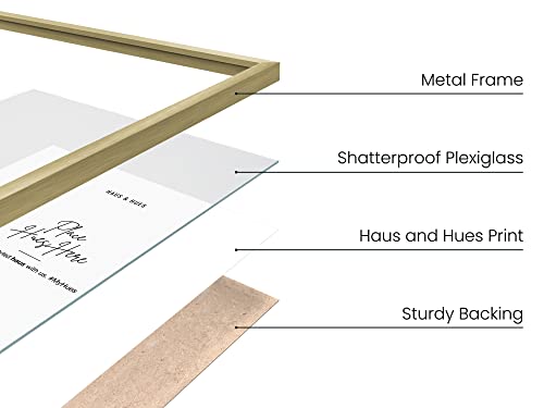 HAUS AND HUES Standalone Gold Aluminum Frame Set of 1-12x18 - color: Gold Metal, size: 12x18 in, style: Set of 01
