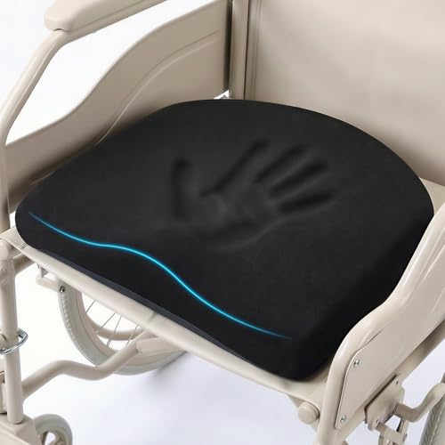 Tsumbay Memory Foam Seat Cushion - XL Size (18.5”x16.5”), Firm Support Coccyx Cushion for Office Chair, Tailbone Pain Relief with Removable Washable Cover & Handle for Car, Wheelchair - size: 18.5”X16.5”X3.14”