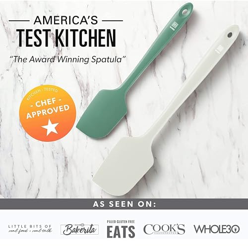 DI ORO Silicone Spatula Set - 600F Heat Resistant, 3-Pc Pastel | Rubber scraper won't scratch nonstick pans; For baking, cooking, mixing, and frosting; BPA-free and dishwasher safe - color: Pastel