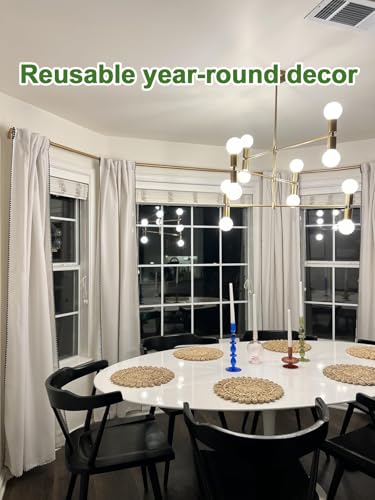 15" Set of 6 Round Corn Husk Placemats | Boho Woven Rattan Table Mats | Farmhouse Wicker Spring Plate Chargers Like Water Hyacinth, Seagrass for Wedding, Party, Christmas, Events - size: Set of 6 (Dia 15)
