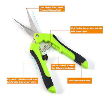 Josteve 5Pcs Succulent Tools Mini Garden Small Gardening Tools Indoor, Pruning Shear Gardening Scissors, Hand kit for Bonsai, Cactus, Fairy, Houseplant of Transplanting, Repotting, Seedling Soil - style: Classic Garden Tools