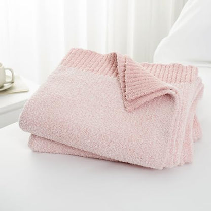 Carriediosa Heather Throw Blanket 60x80, 400GSM Ultra Soft Microfiber | Dusty Pink, Fuzzy Fluffy Cozy Plush Knit Knitted Throws, Lightweight Cute Preppy Fall Blankets for Couch, Bed - color: Heather - Dusty Pink, size: 60" X 80"