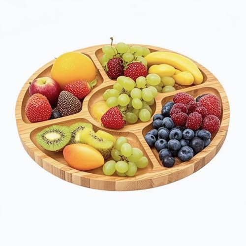 9.5" Round Acacia Wood Serving Board - Circle Food Serving Tray for Kitchen Appetizers, Wooden Cutting Chopping Board for Meat, Vegetables, Bread, Charcuterie, Cheese Board - size: 9.5" Round Acacia