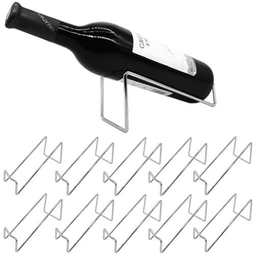 10 Pcs Metal Wine Rack Freestanding -Tabletop/ Countertop Wine Rack Holder - Wine Bottle Storage Rack, Party Wine Holder Stand, Unique Wine Gifts and Accessories for Wine Lovers (Silver) - color: Silver, size: 10
