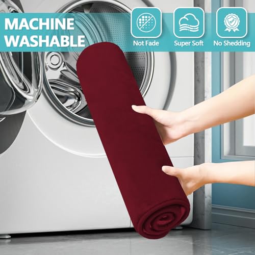 RUN HELIX Bathroom Rugs Sets 3 Piece, Soft Absorbent Memory Foam Bath Mats Set, Dry Fast Bath Mat, Machine Washable Bath Rug Set for Bathroom （Maroon） - color: Maroon