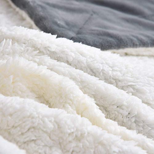 NANPIPER Sherpa Blanket Twin Warm Bed Blanket for Winter Cozy Soft Fuzzy Couch Throw Flannel Fleece/Wool Like Reversible Plush Blanket (Grey Twin Size 60"x80") - color: Grey, size: Twin