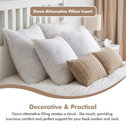 MIULEE 12x20 Inch Synthetic Down Alternative Decorative Pillow Insert | Throw Pillow 12 x 20 Inch Body Bed Sleeping Ultra Soft Fluffy Form for Sofa Couch Bed - size: 12x20Inch (pack of 1)