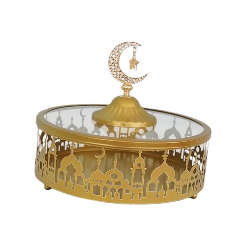 Iron Tray for Middle Eastern Festival Snacks and Candies Large Capacity Storage and Elegant Decorative Plate Party Candy Tray - color: D