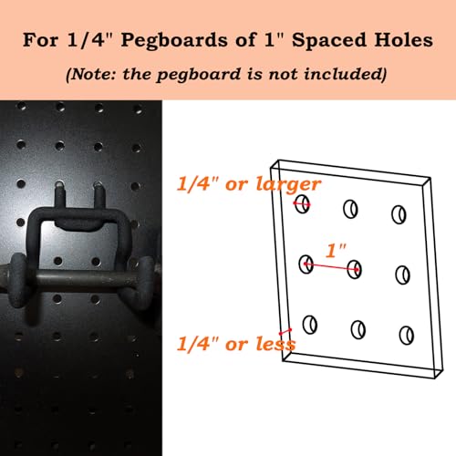 6 Pack Pegboard Hooks - Peg Board Tool Utility Hooks & Hangers (S) | Fit 1/4" Pegboards, Heavy Duty Metal Peg Board Shelving Tool Hooks Wall Organizers and Storage for Garage Craft Workbench