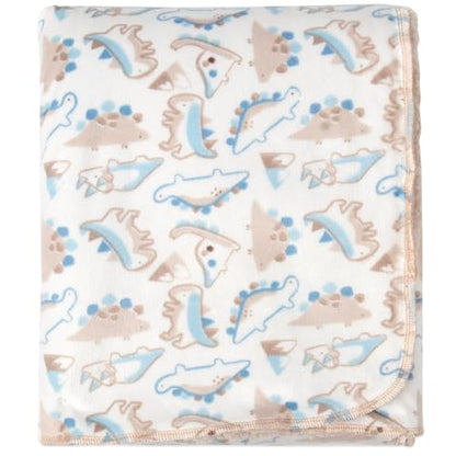 Baby Essentials Sherpa Fleece Baby Blanket 35x30 – Super Soft, Warm Reversible Baby Blankets for Newborns, Infants, Toddlers, and Nursery - color: Dino Print