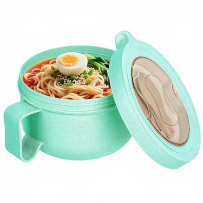 OZY Microwave Bowl Set with Lids and Handles,Ramen Noodles Cup Mug for Instant Noodles,Oatmeal,Salad,Soup,Cereal,Ideal for Home,Office, Dorm (1Green) - color: 1Green
