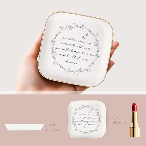 Gifts for Friends Going Away Friendship Ceramic Ring Dish | Friend Birthday Gifts for Women No Matter Where We Go,No Matter What We Do,You Will Always Have Me,and I Will Always Have You - color: White-commitment