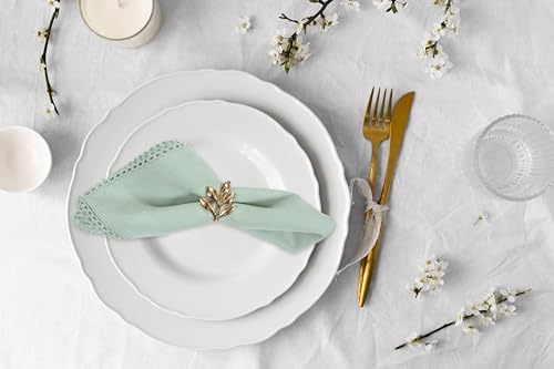 ACCENTHOME Teal Cloth Napkins Set of 6 18x18 inch Cotton Dinner Napkins - Washable Soft Premium Hotel Quality Reusable Napkins Perfect Table Napkins for Family Dinners, Weddings & Everyday Use | Cotton Linen Blend Napkins, Machine Wash On Gentle Cycle, Ec