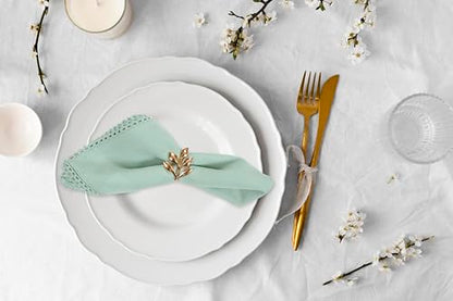 ACCENTHOME Teal Cloth Napkins Set of 6 18x18 inch Cotton Dinner Napkins - Washable Soft Premium Hotel Quality Reusable Napkins Perfect Table Napkins for Family Dinners, Weddings & Everyday Use | Cotton Linen Blend Napkins, Machine Wash On Gentle Cycle, Ec