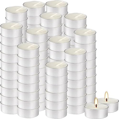 Unscented Tealight Candles 200 Pack, 4 Hours Smokeless Dripless White Mini Tea Lights Bulk for Home, Wedding, Party, Shabbat, Christmas & Emergency Use - color: White, size: 200 Pack