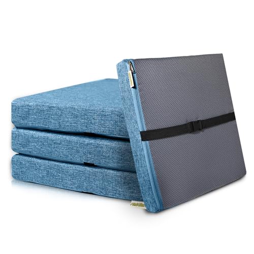 4PCS Linen Soft Foam Seat Cushion | 15x14x2 Inches Bar Stool Cushions Square | Thickened Recliner Cushion | Chair Cushion with Removable Cover (Indigo Blue) - color: 4pcs Indigo Blue, size: 15x14x2IN