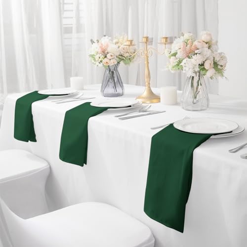 Bailarina Cloth Napkins Set of 80,17x17 inches Dinner Napkins Cloth Washable,Polyester Square Table Cloth Napkin Bulk with Hemmed Edges Ideal for Banquets, Parties and Weddings-Hunter - color: Hunter
