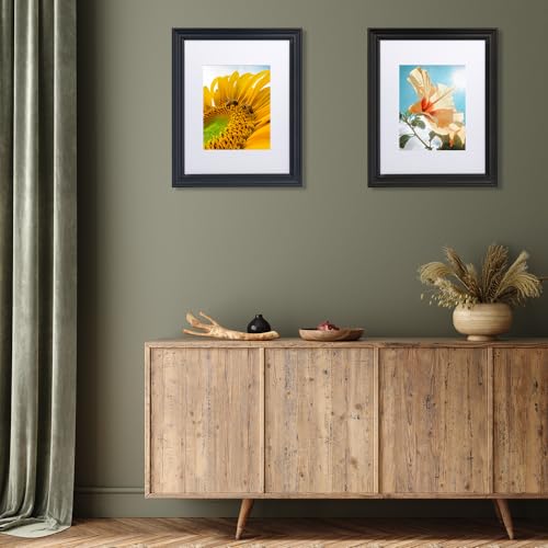 2 Pack 11x14 Picture Frames Black, Display Picture 8 x 10 with Mat, Photo Frame for Wall Gallery Mounting - color: Black, size: 11x14-2P