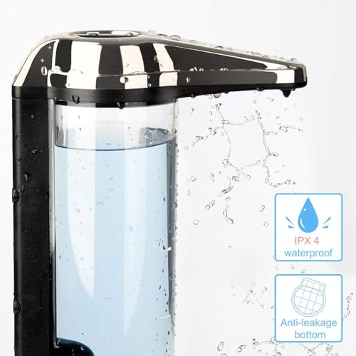 Secura 17oz Automatic Liquid Soap Dispenser, Touchless Battery Operated Hand Soap Dispenser with Adjustable Soap Dispensing Volume Control Dial, Personal Care Dispenser (Brushed Nickel) - color: Brushed Nickle, size: 500ml