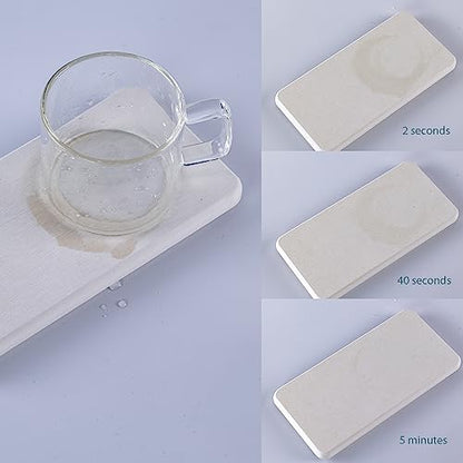 NiuYichee Set of 4 Water Absorbent Diatomite Coasters, Diatomaceous Earth Kitchen Soap Dish, Bathroom Trays, Water Absorbing Stone Used for Hand Soaps & Plants & Toiletries in The Modern Home - color: Set of 4 White
