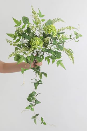 Serra Flora Artificial Greenery Stems Box Set,(Pack of 37pcs) with 8 Kinds of Faux Pink Green Filler for DIY Bridal Bouquets Wedding Floral Arrangement Table Centerpieces - color: Green