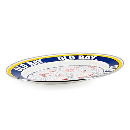 Golden Rabbit Enamelware Oval Platter, 12 x 16in, Old Bay - color: Old Bay