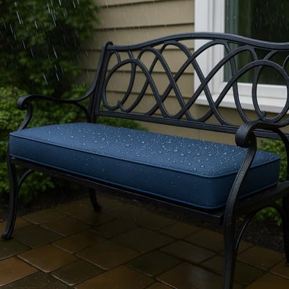 72 x 16 x 4 Inch Picnic Bench Cushion – High-Density Foam, Waterproof, Non-Slip Bottom, Removable Zippered Cover, Portable for Outdoor, Camping, and Garden Seating - size: 72x16x4 inch