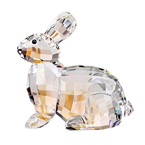 DOJOZ Crystal Bunny Rabbit Animal Collectible Cute Figurine Birthday Gifts Home Decor (White) - color: White