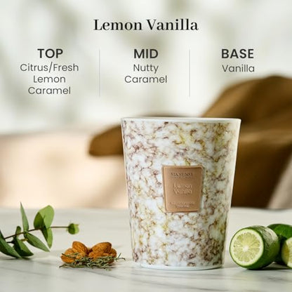 M&SENSE Extra Large Candle 35oz 150H Sugared Lemon Zest Scented Candle, 3 Wick Highly Scented Jar Candle, XL Candles Gift for Stress Relief, Meditation, Yoga - color: Sugared Lemon Zest, size: Large
