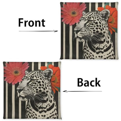 Leopard Print Memory Foam Chair Cushion for Dining Chair Comfortable Leopard Cheetah Seat Cushion Non Slip Kitchen Cafe Office Square Chair Pad - color: Multi 1