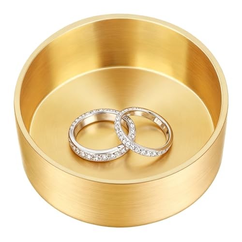 1.96" Ring Holder, Jewelry Dish, Small Jewelry Box, Ring Dish Engagement Gift, Mini Gold Brass Bowl