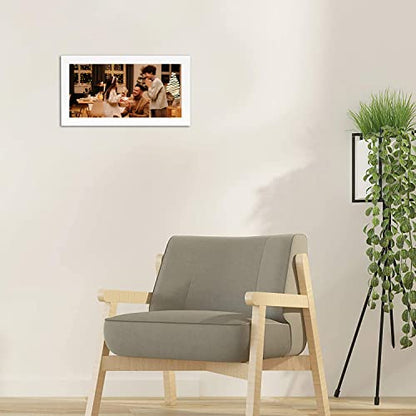 Golden State Art, Collage Picture Frame 7x14 Matted 3 4x6 Photos Wood White | Clear Real Glass Cover and White Mat, Horizontal & Vertical Display Multi Prints For Gallery Wall, Home Decor & Holiday Gift - size: 7x14 White, for (3) 4x6
