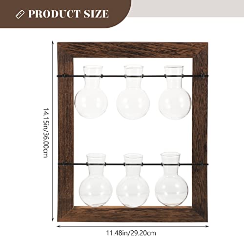 Happyyami 1 Set Wall Mounted Glass Planter Hydroponics Glass Planter Hydroponic Plant Pots Propagation Tubes Hydroponic Planter Hydroponics Vase Hanging Bracket High Borosilicate Glass