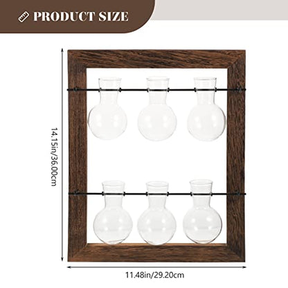 Happyyami 1 Set Wall Mounted Glass Planter Hydroponics Glass Planter Hydroponic Plant Pots Propagation Tubes Hydroponic Planter Hydroponics Vase Hanging Bracket High Borosilicate Glass