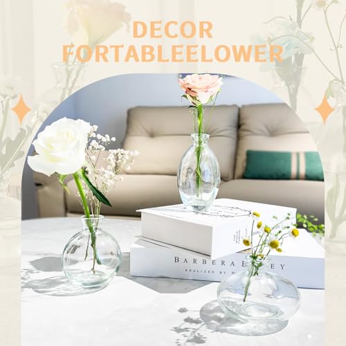 Mini Bud Vases As Wedding Centerpieces for Tables,Clear Bud Vases for Flowers,Small Flower Vases Suitable for Birthday Party,Anniversary,Wedding Reception,Baby Shower (Clear, 28PCS) - color: 28pcs