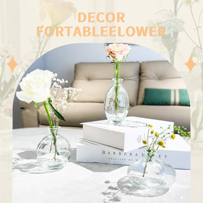 Mini Bud Vases As Wedding Centerpieces for Tables,Clear Bud Vases for Flowers,Small Flower Vases Suitable for Birthday Party,Anniversary,Wedding Reception,Baby Shower (Clear, 28PCS) - color: 28pcs