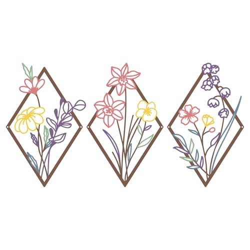 cape leadwort 3 Pcs Metal Flowers Wall Arts Rustic, Bathroom Wall Art, Farmhouse Decor, Minimalist Flower Artwork for Kitchen Living Room Bedroom, Housewarming Gifts - color: Flower